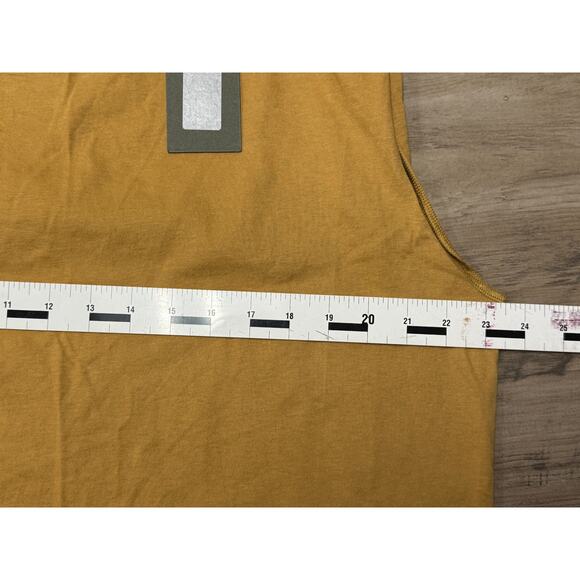 AllSaints Coni Tank Ochre Yellow Padded Shoulder Top Women’s Size L - Picture 7 of 8